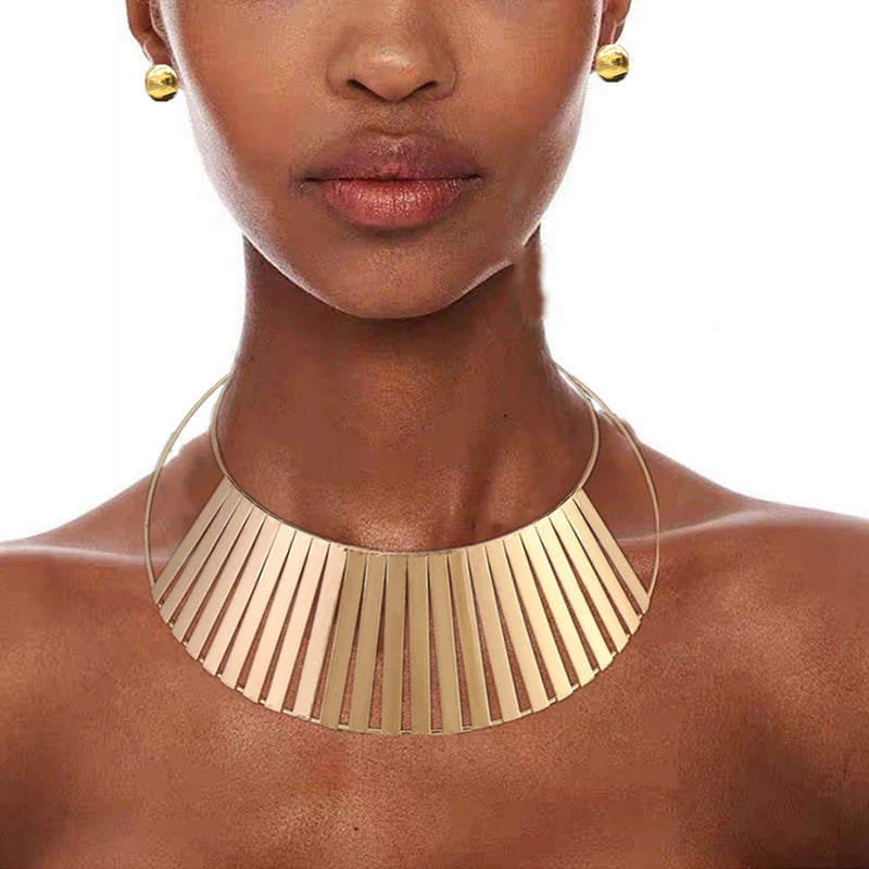 Gold Torques Hollow Out African Necklace