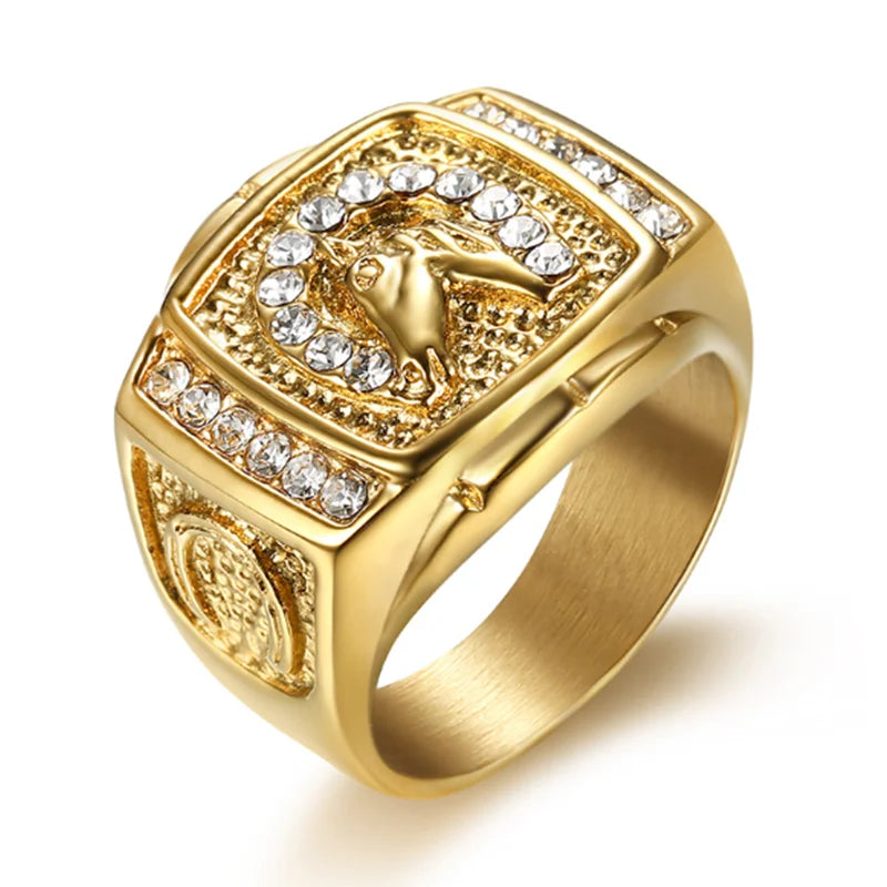 Fashion Zircon Inlaid Gold Plated Ring